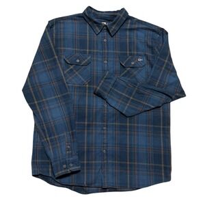 Salty Crew Long Sleeve Men's Flannel Button Up Plaid XL Double Front Pockets